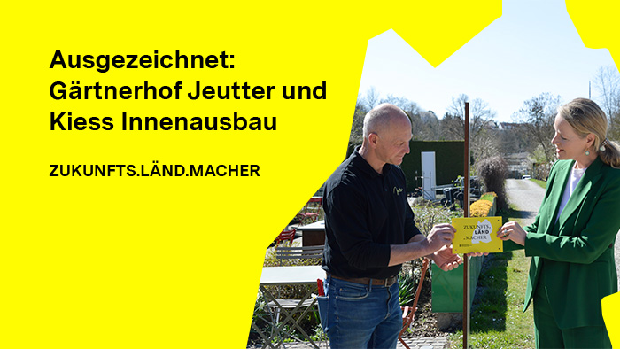 Plakette der Auszeichnung ZUKUNFTS.LÄND.MACHER